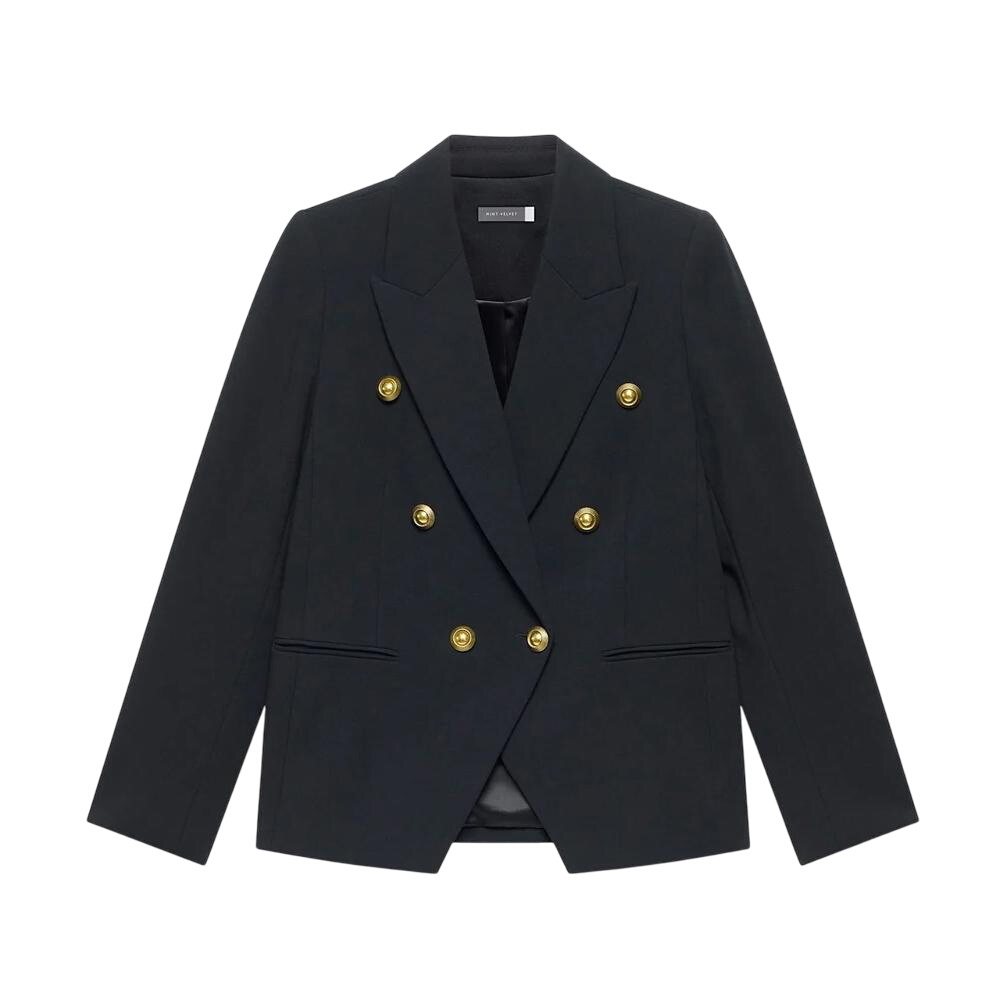 Mint Velvet Black Double Breasted Blazer